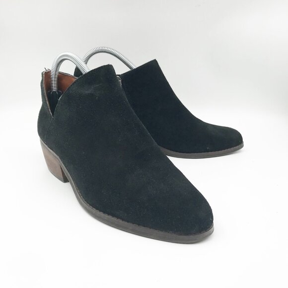 Lucky Brand Shoes - LUCKY BRAND Fenley Black Suede Block Heel Ankle Booties Boots Womens 7.5